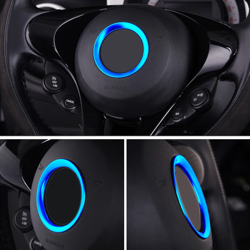 3D Car Styling Accessories Steering Wheel Center Logo Covers Trim for Smart 453 Fortwo Forfour Moulding Decoration Stickers