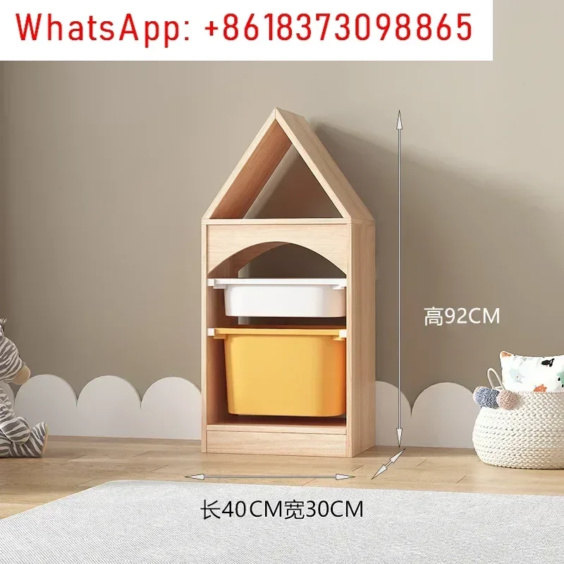 Opbergkast voor kinderspeelgoed Houten Shuffat-planken babyaclassificatie massief hout met meerdere niveaus