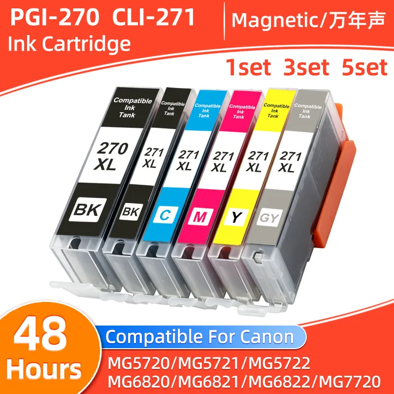 PGI-270 CLI-271 PGI270XL CLI271XL Ink Cartridge Compatible For PIXMA MG7720 TS8020 TS9020 TS5020 TS6020 MG5720 MG5721 printer