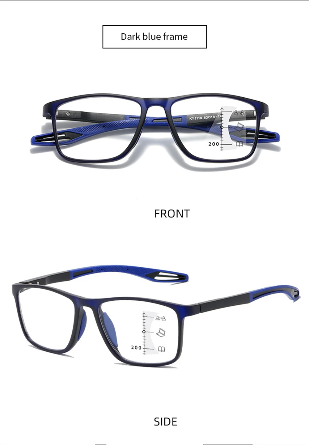 Multifokale Progressive Lesebrille Frauen Männer TR90 Rahmen Anti Blau Licht Sport Bifokale Presbyopie Brillen Mit Dioptrien – Detail 26