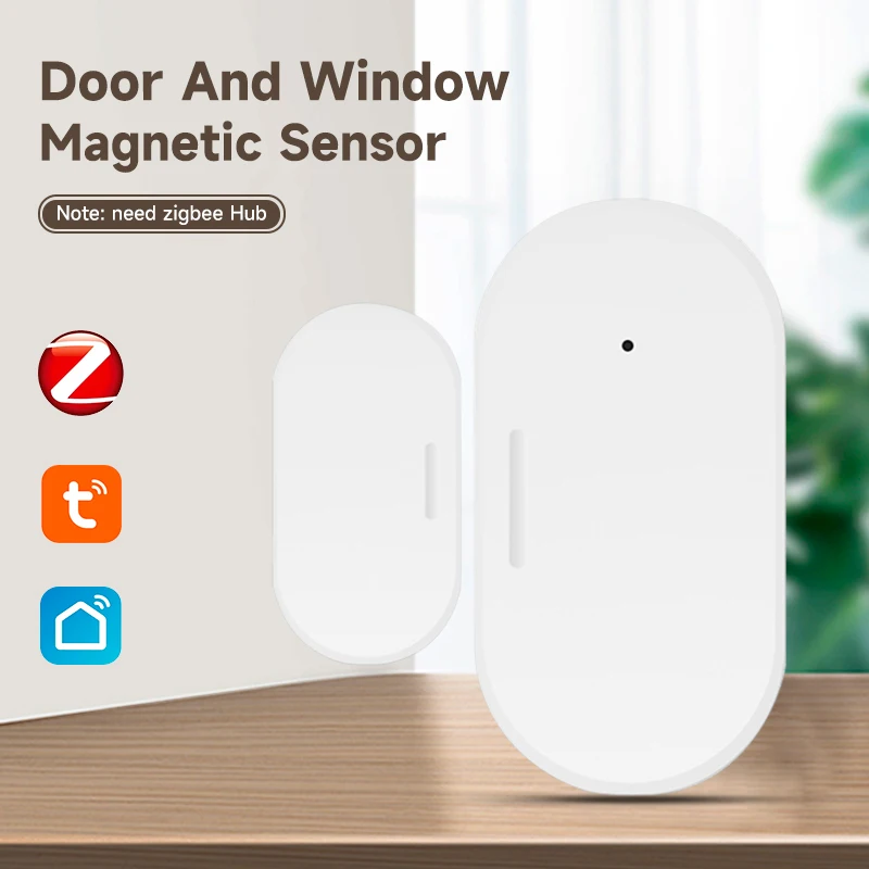 Tuya Zigbee Door Window Sensor Open Close Detector Smart Home Security Alarm Burglar Door Sensor Works With Alexa Home Assistant