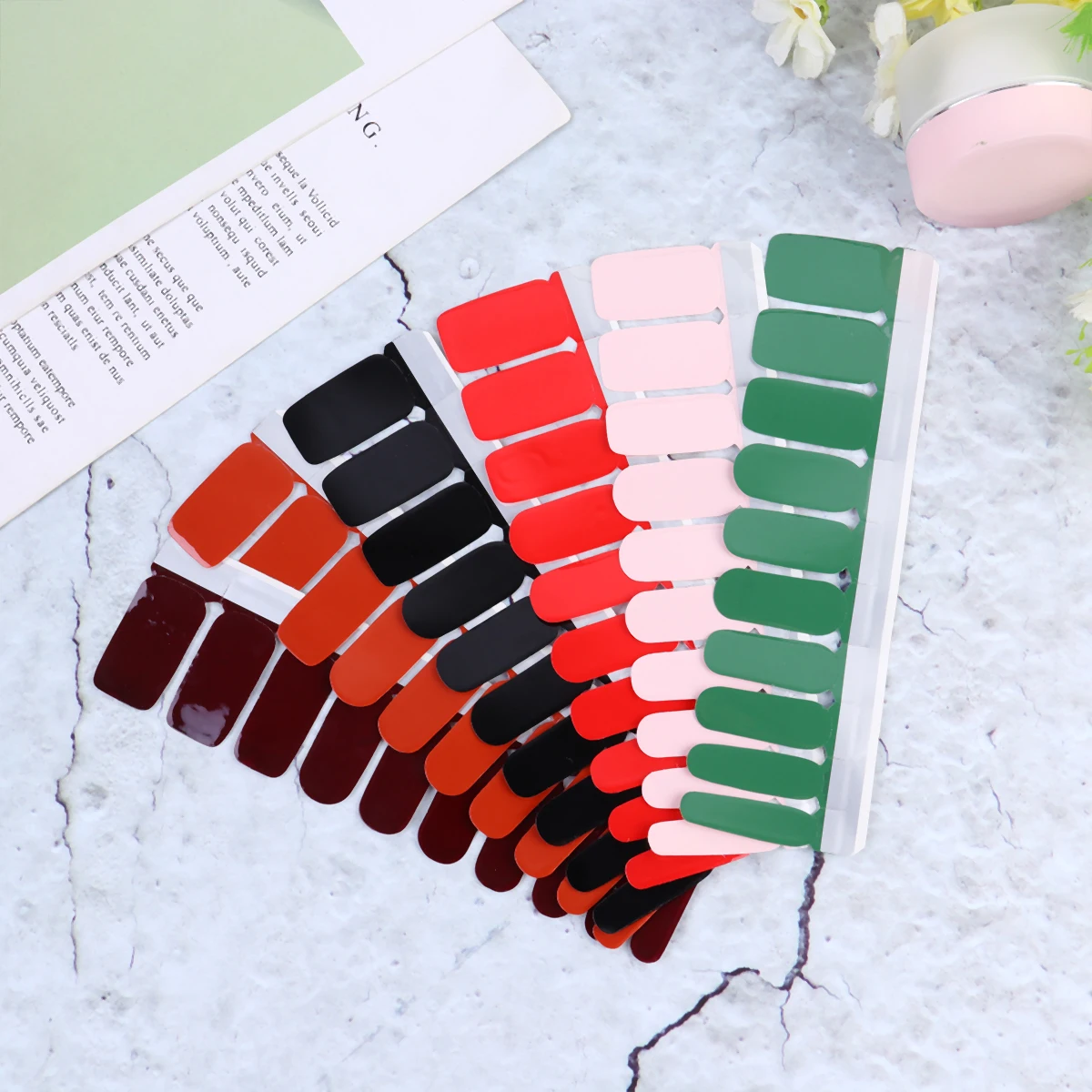 

1 Sheet Solid Color Nail Art Sticker Charming Nail Decal Decoration DIY Manicure Accessory for Women Girls (Green)