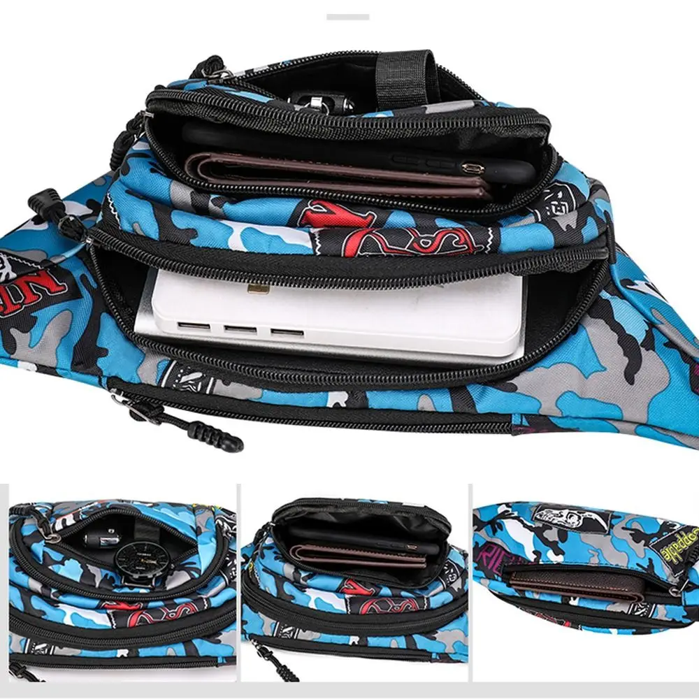 Korean-style Canvas Waist Bag Waterproof Outdoor Sports Banana Bag high-capacity Waist Packs Travel