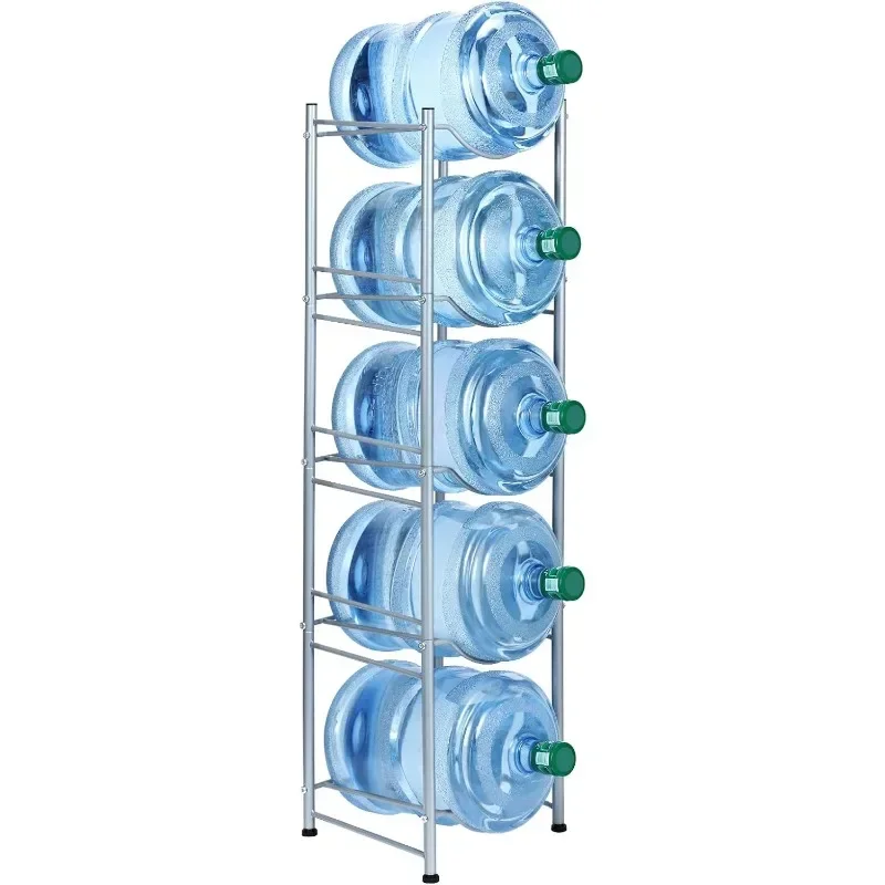 

MOOACE 5-Tier Water Bottle Rack,Gallon Detachable Water Bottle Rack Storage Rack, Easy Assembly for Bedroom Kitchen Utility Room