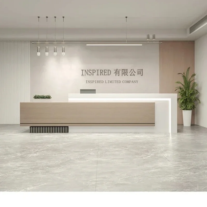 Luxurious Office Reception Table Desk Counter Furniture Luxury Hairdressing Receptionist Hairdresser Front Salon