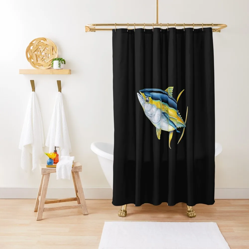 

Yellowfin Tuna Shower Curtain Bathroom Decor Waterproof Fabric Shower Bathroom Showers Curtain