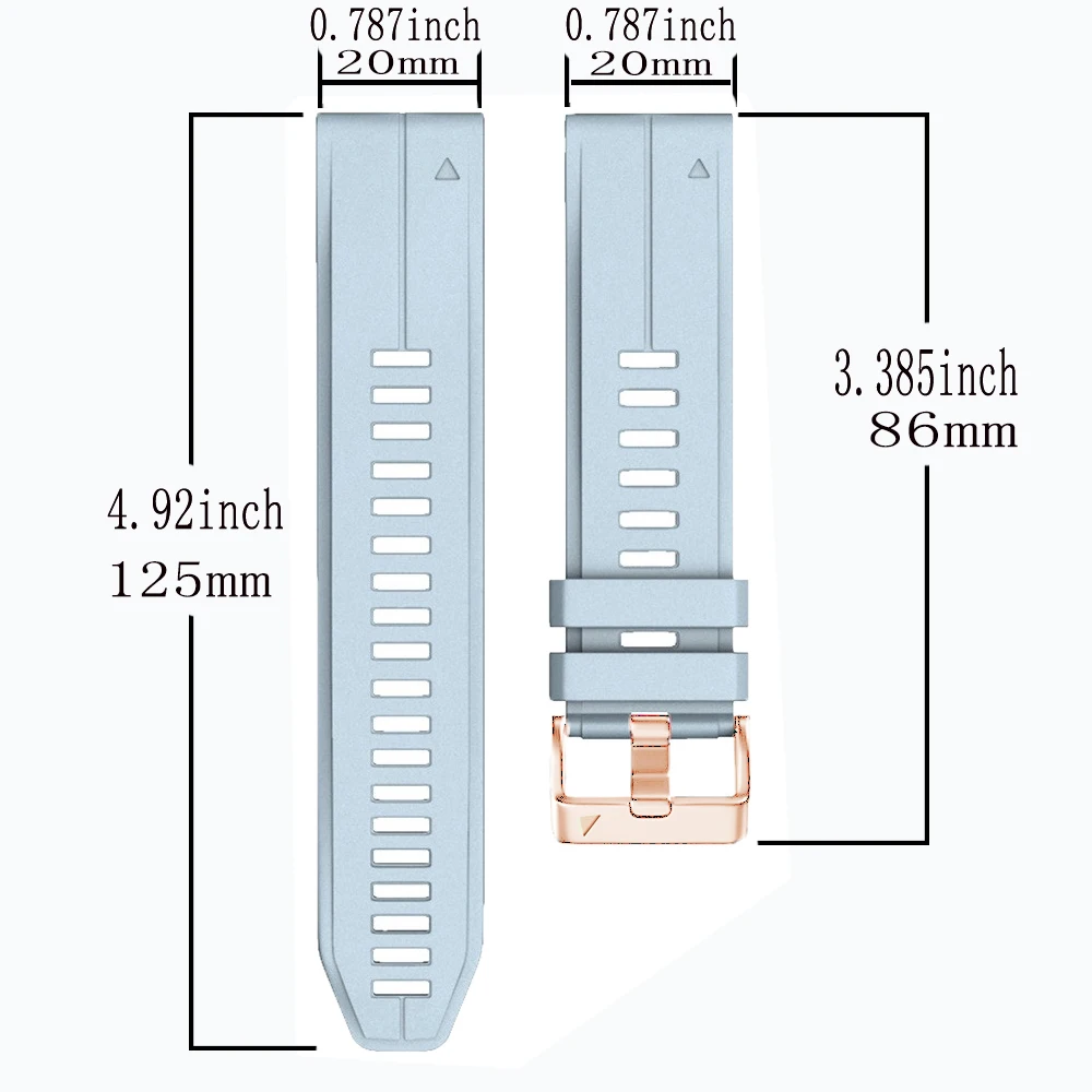 QuickFit 20mm Watch Band For Garmin Fenix Approach S70(42mm)7S Pro Solar/6S 5S Plus Silicone Strap Epix Pro Gen 2 42mm Mk2S Belt