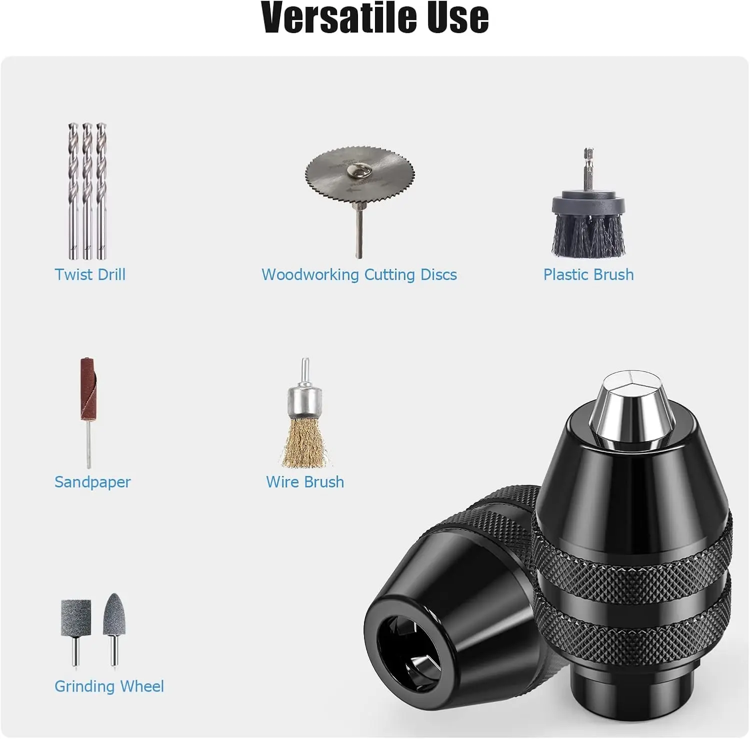 4486 Keyless Three-Jaw Drill Chuck 1/32-1/8 Replacement Adapter for Dremel 4000 3000 8200 Rotary Power Tool Accessories - view 5
