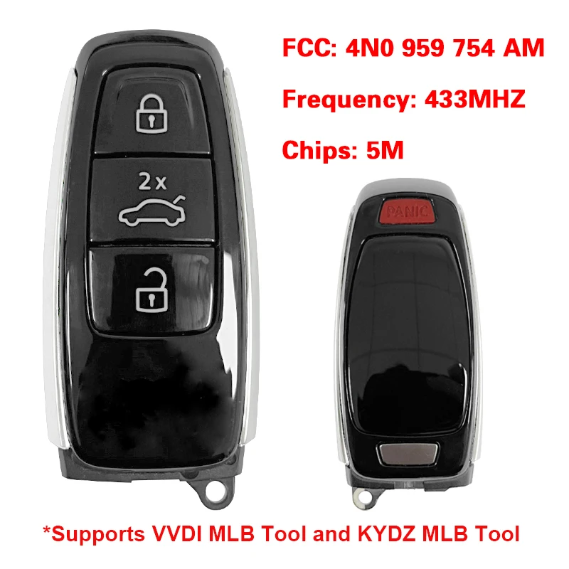 

CN008017 MLB-Key Original Smart Remote Key Fob For Audi A5 A6 A7 Q8 2019 2020 2021 433MHz Keyless Go FCCID 4N0 959 754 AM