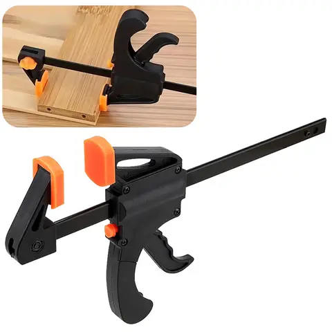 Quick Grip Clamps, One Handed Bar Clamp F Woodwork Clamp, Fixing Tool Quick Release Grip Clamps for Woodworking Craft DIY