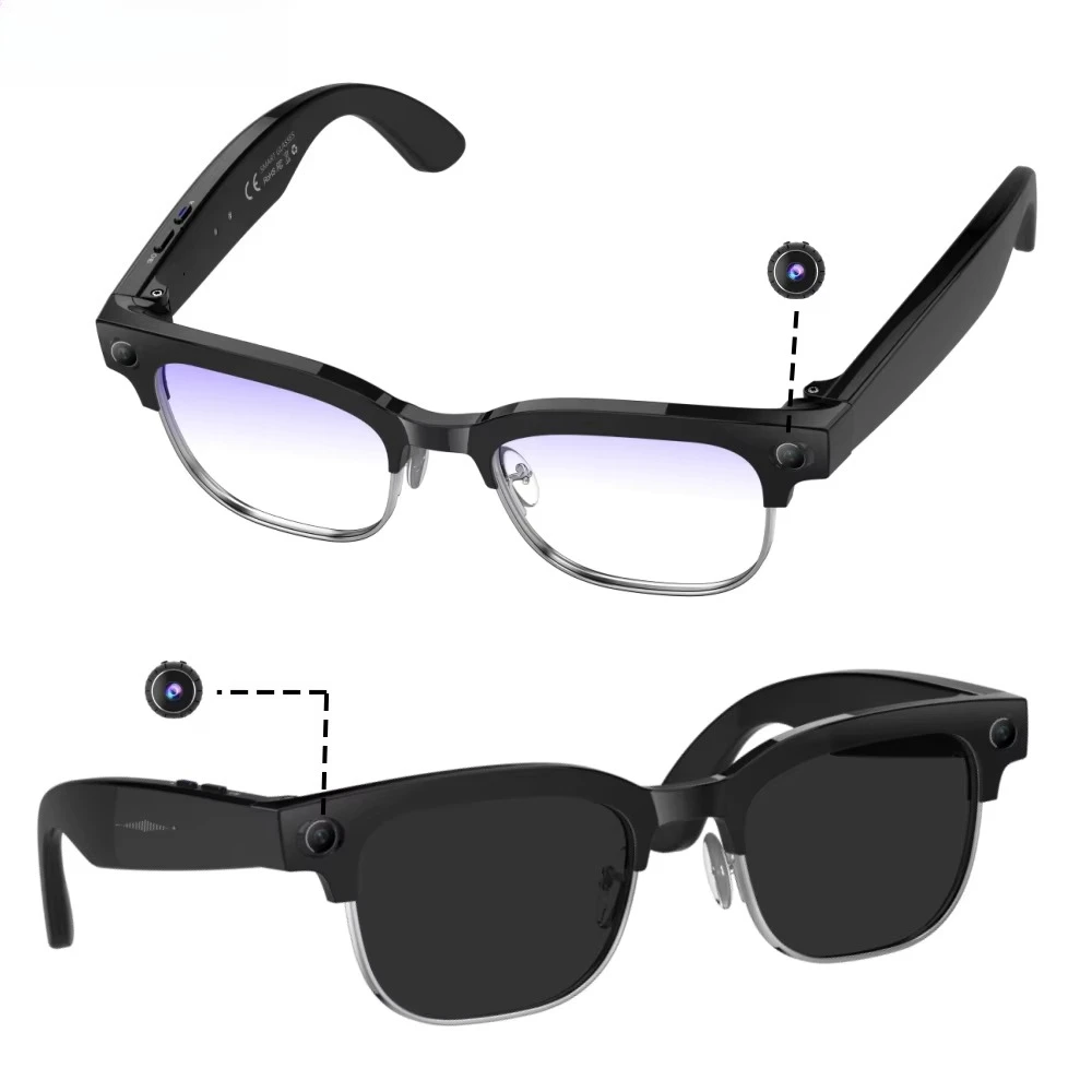New smart glasses feature 8MP pixel camera video noise reduction AI global language translation