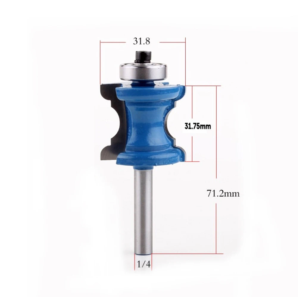 Blue Router Bit Concave Nose Engraving Machine No Burr No Edges Shank 1/4 Inch Smooth Cutting Woodworking Tool