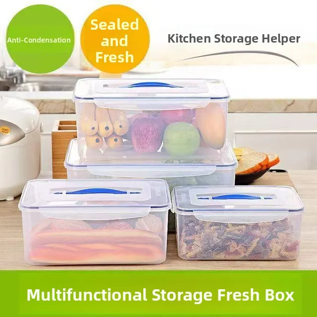 

Portable Plastic Preservation Box Kitchen Fridge Pickle Storage Container Food Grade Leakproof Container for BBQ And Dry Goods