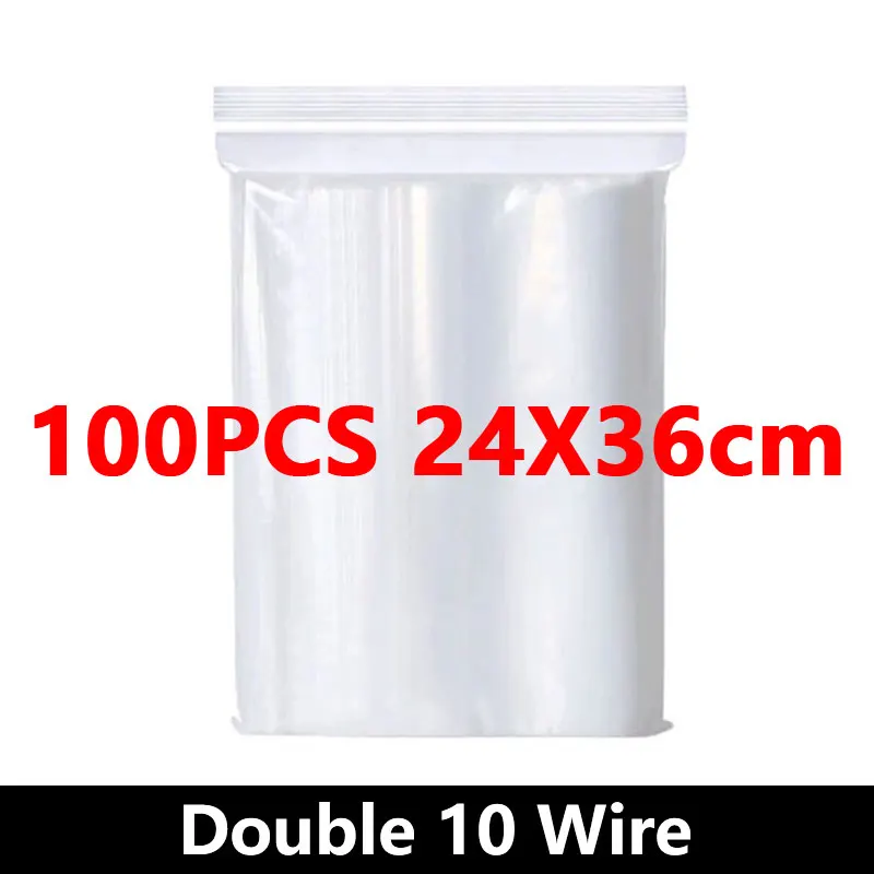 100pcs Thicken Zipper Sealed Bags Clear Plastic Storage Bag for Small Jewelry Food Packing Reclosable Plastic Ziplock Bags image 3