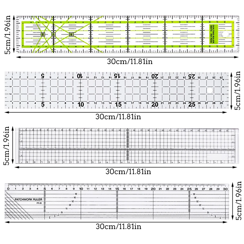 1Pcs 5x30CM Professional Acrylic Sewing Ruler Drawing And Measuring Cloth Cutting Ruler DIY Sewing Process Tool Accessories