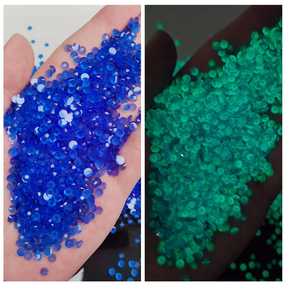 

New Design 3mm 4mm 5mm 6mm 50g Transparent Luminous Stones Glow In The Dark Jelly Resin Rhinestones For Decoration