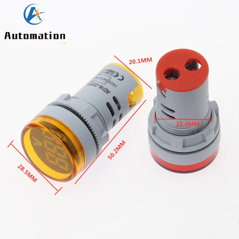 Mali Digitális Feszültségmérő 22mm Account current 12-500V 20-500V Fordulás feszültség teszter Fogyasztásmérő Képellenőrző áram ledes Csengőtábla Hajókalauz Lámpa ligh kijelző