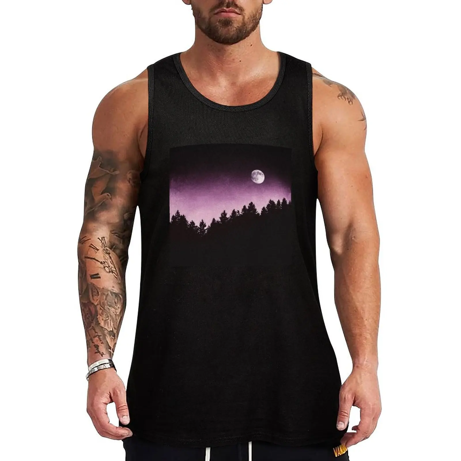 

Under Moonlight // Tell Me Sweet Little Lies In A Wild Romantic Raspberry Forest With Magic Trees Tank Top Men's summer t-shirt
