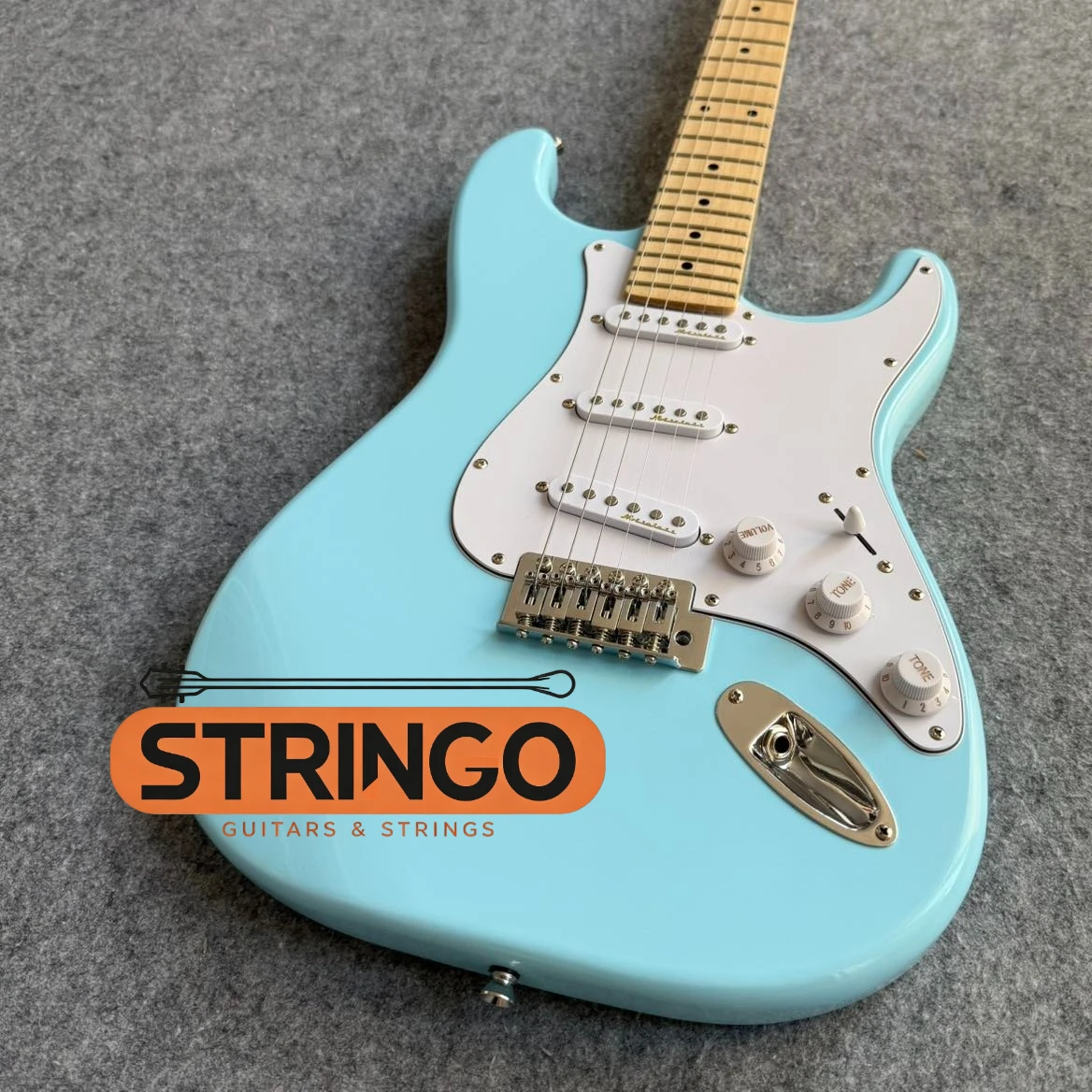 Light Blue STJ Style Electric Guitar Alder Body Maple Fingerboard SSS Pickups Pop Rock Beginner Advanced Stage Guitar