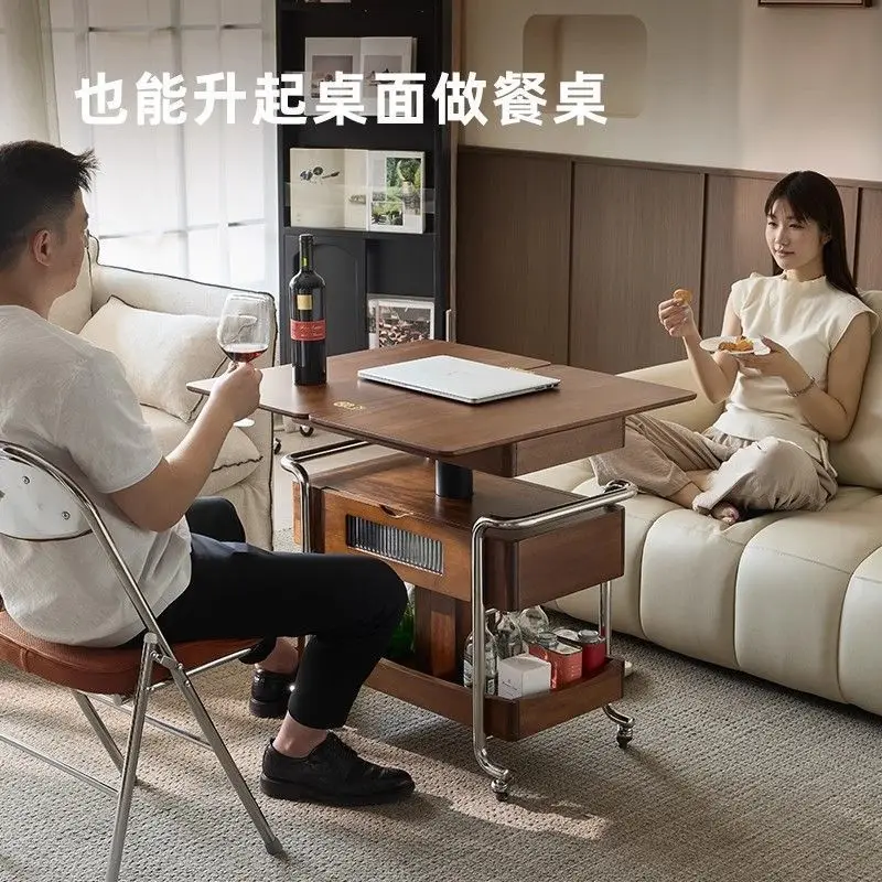 coffee table can be lifted and lowered, movable multi-purpose tea table dining table, side cabinet living room