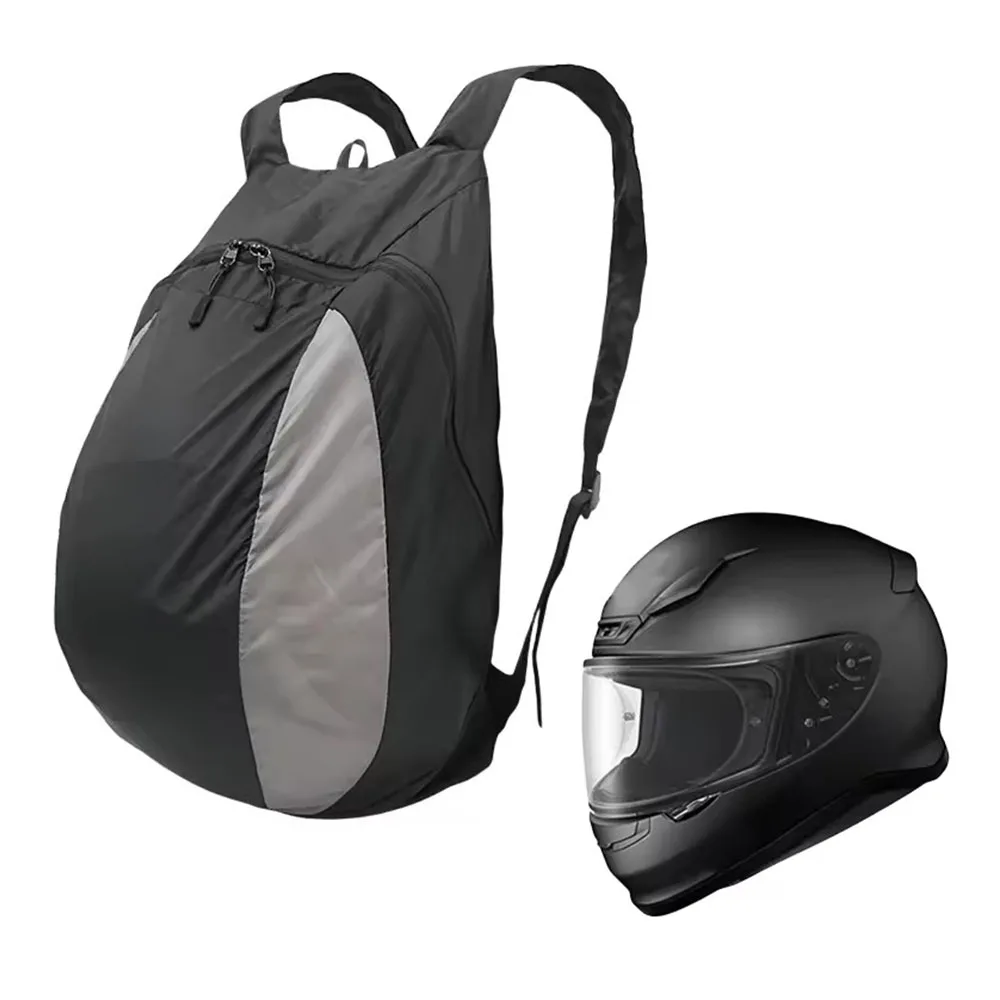 Motorcycle riding helmet backpack, outdoor cycling and mountaineering helmet storage bag, hiking backpack folding storage design image 2