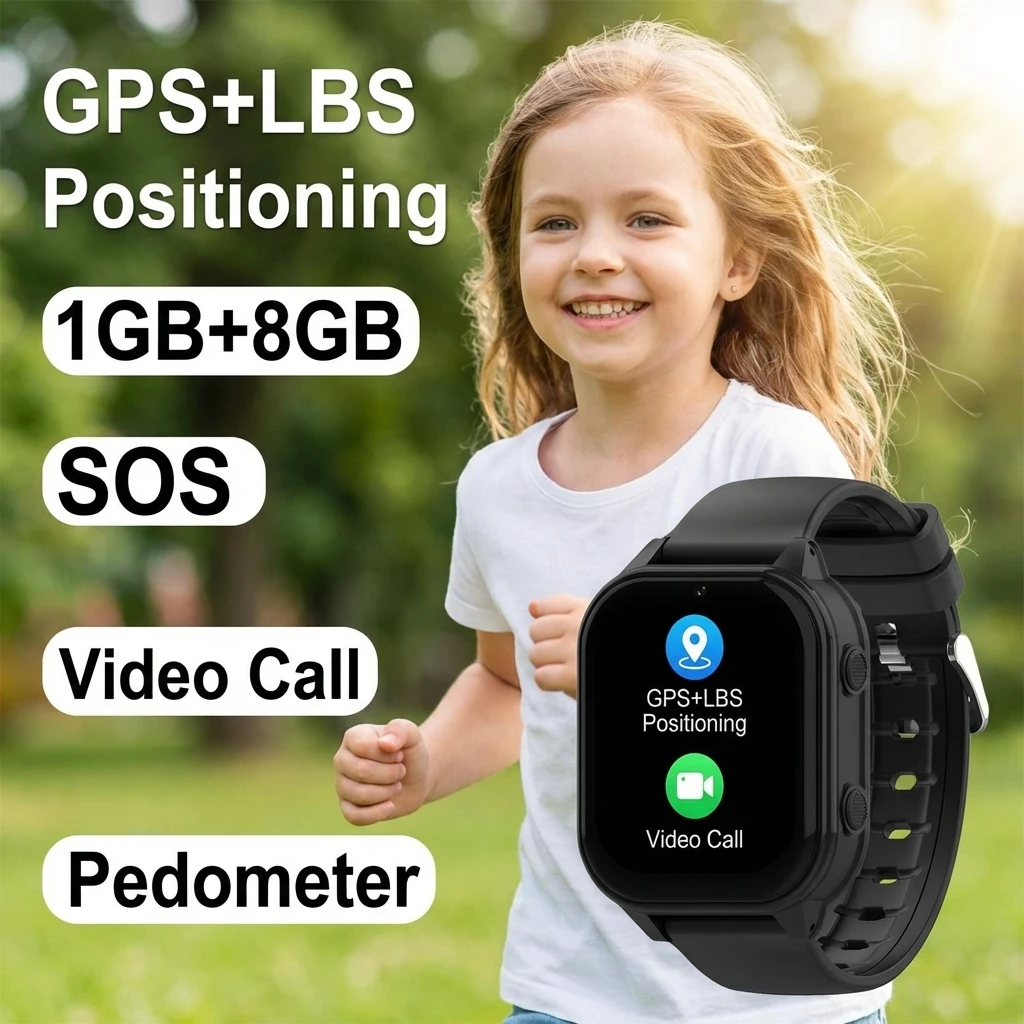 

4G Kids Smart Watch 1GB+8GB IP67 Waterproof Camera Monitor Tracker Location GPS WIFI Video Call SOS Phone Watch Child Smartwatch