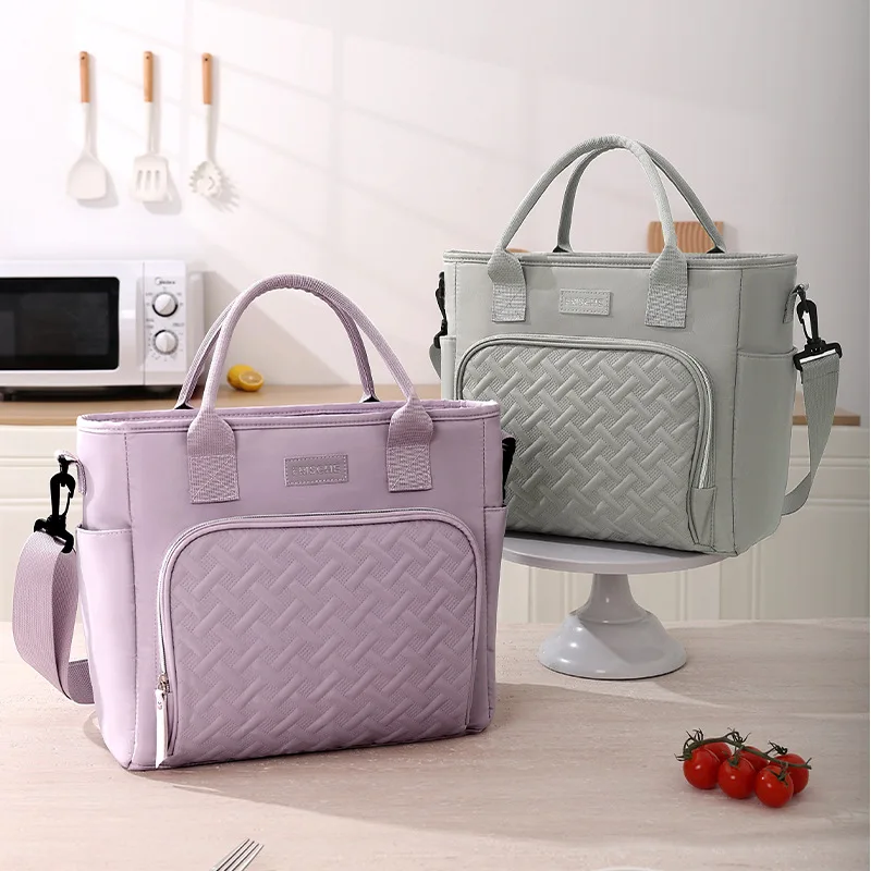 Polyester lightweight single-shoulder insulated bag, picnic rider food delivery insulated bag, hand-held large-capacity ice pack