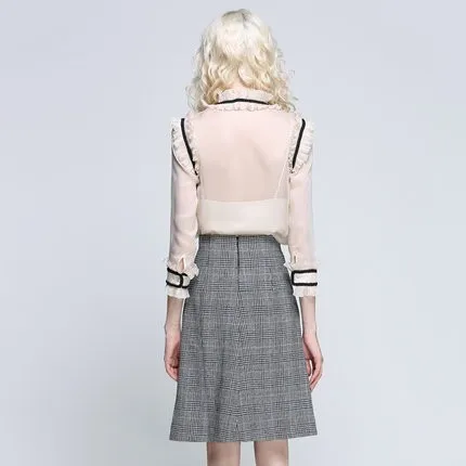 夏202セクシーなスリムフィットシフォンirt女性用カジュアルトップ韓国風ジッパースプライスポリエステル繊維ロングスリーブピュアカラー