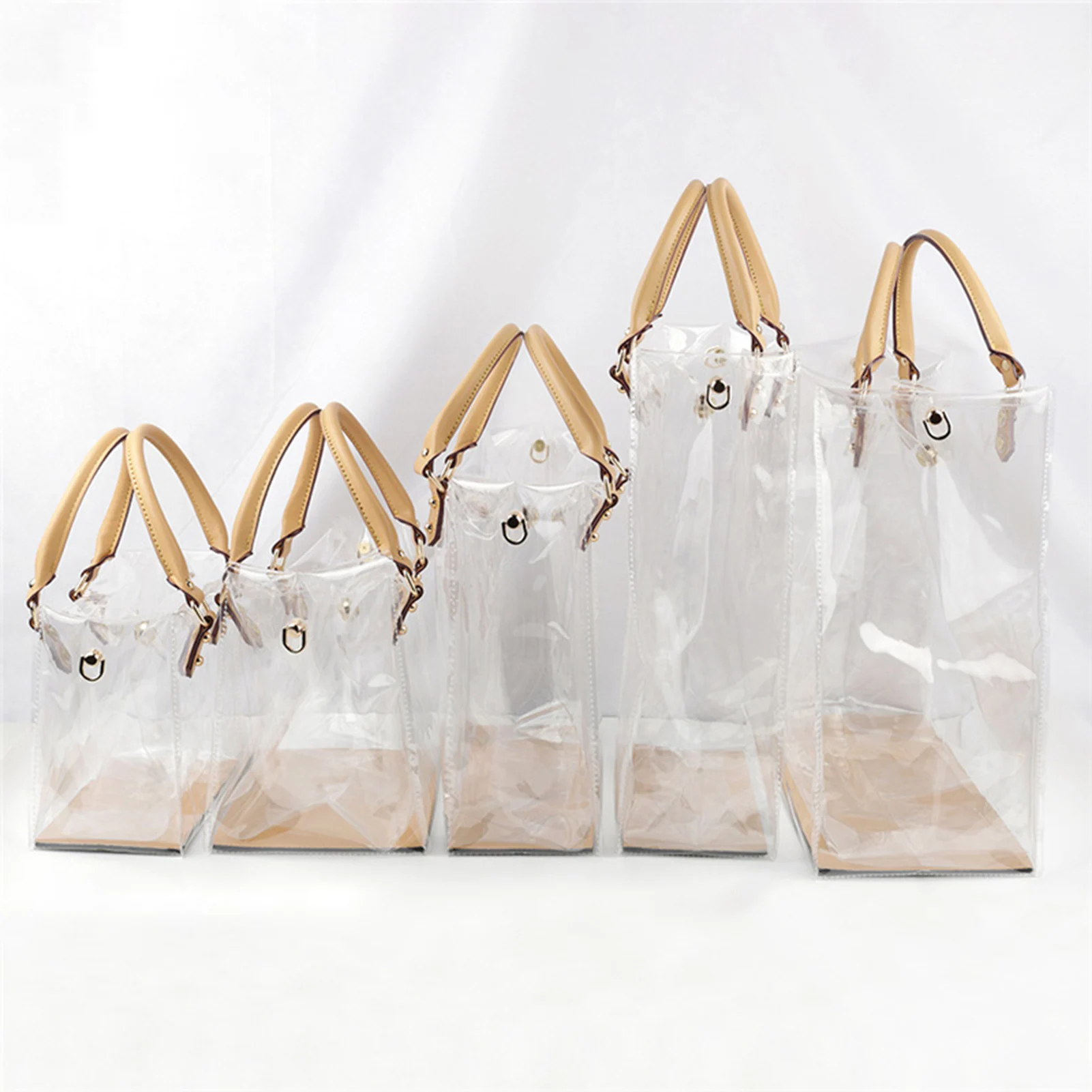 1Pc Diy Storage Bag Handmade Storage Pouch Waterproof PVC Tote Bag Craft Kit Transparent Handbag Making Set with Accessories