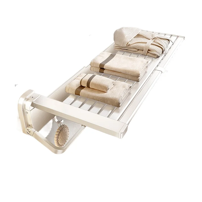 

Bathroom invisible telescopic folding bath towel rack bathroom towel rack without punching hole wall hanging rack integrated