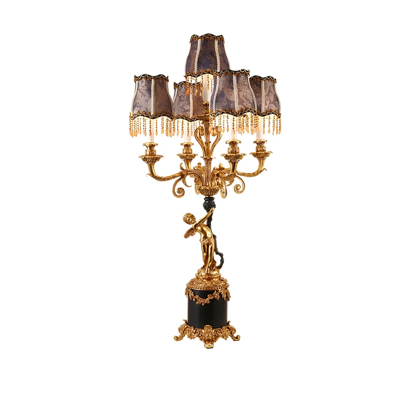 DINGFAN French Luxury Creative Brass Lamp Night Light Stand Bedroom Bedside Decoration Led Table Lamp