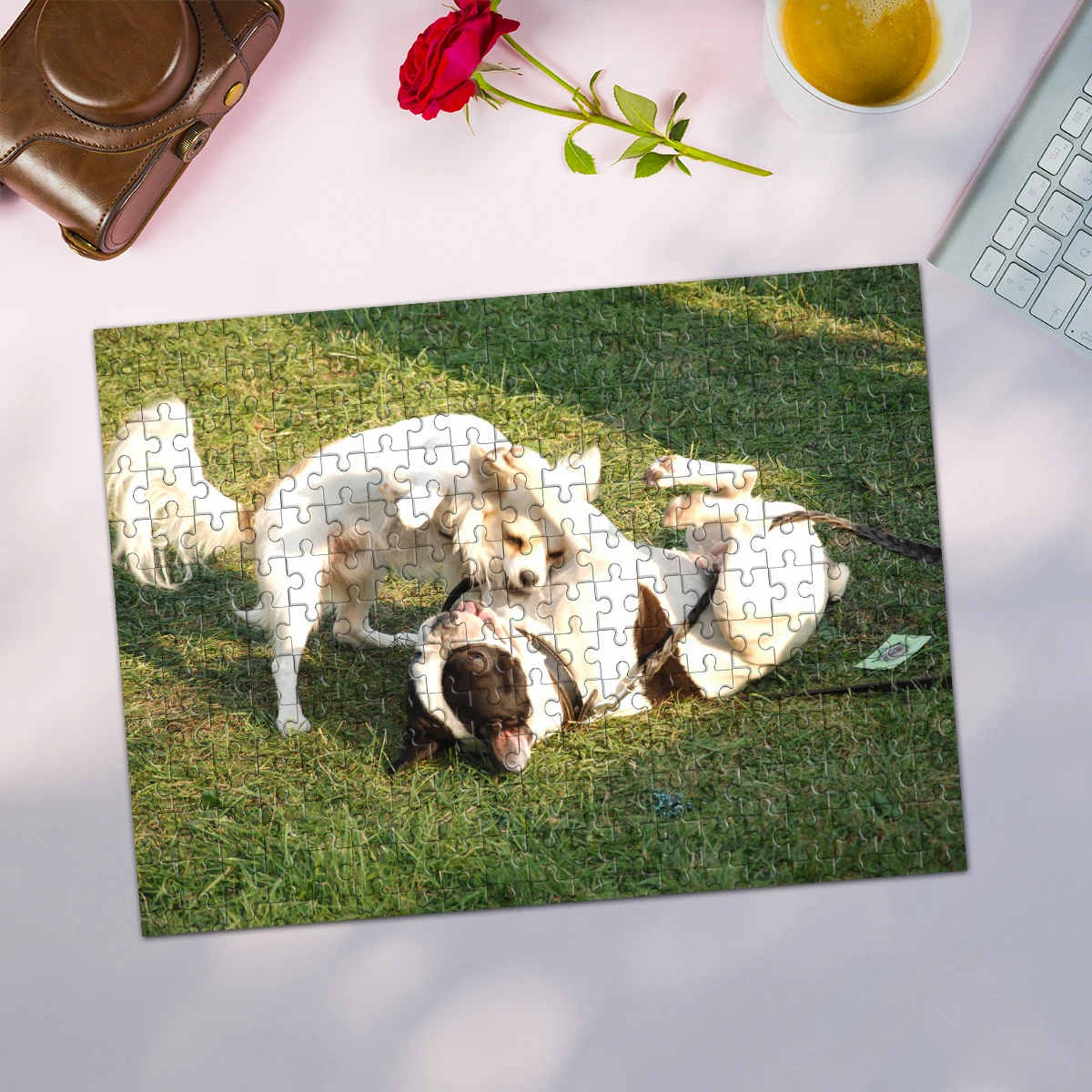 35/300/500/1000pcs Personalized Custom Cute Pets Playing Photo Puzzle Parent Child Interactive Diy Assemble Game Toy view 2