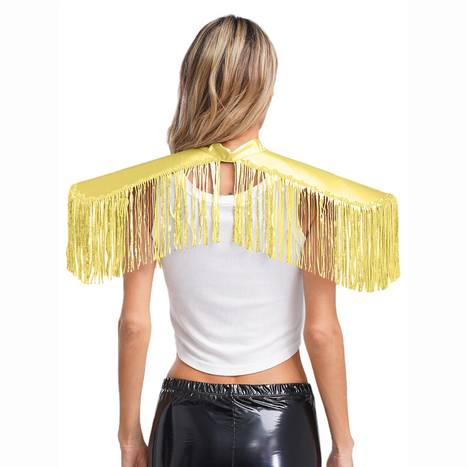 ผู้ใหญ่ Unisex METALLIC ไหล่พู่ Epaulet Fringe เงาไหล่พู่เกราะเสื้อกั๊กฮาโลวีนบทบาทเล่นเครื่องแต่งกายอุปกรณ์เสริม