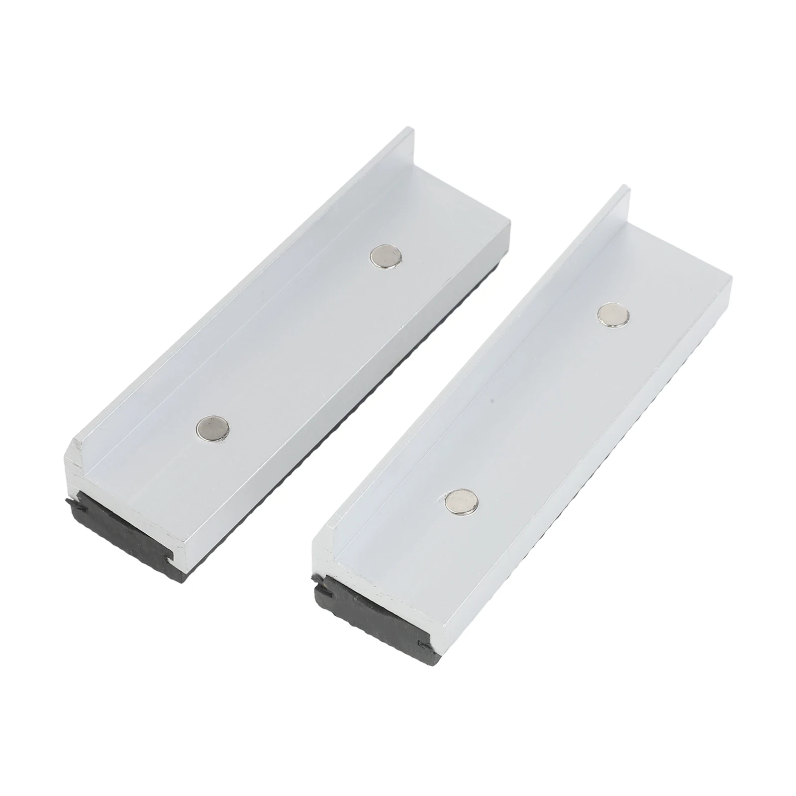 Aluminum Alloy Magnetic Vise Jaws with Rubber Grip Strips and Stable Magnetic Mounting for Reliable Vise Enhancement