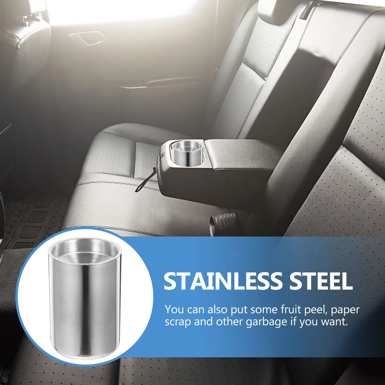 

Stainless Steel Ashtray Car Cigarette Holder Detachable Durable Funnel Auto Ashtray Smokeless Portable Office Home Use for Him