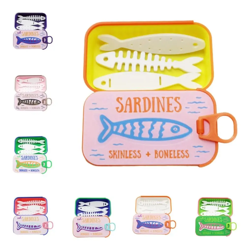 1Pc/set 3D Printed Sardine Tin Jewelry Box Durable Creative Necklace and Earring Storage Box Multi Functional Decorative