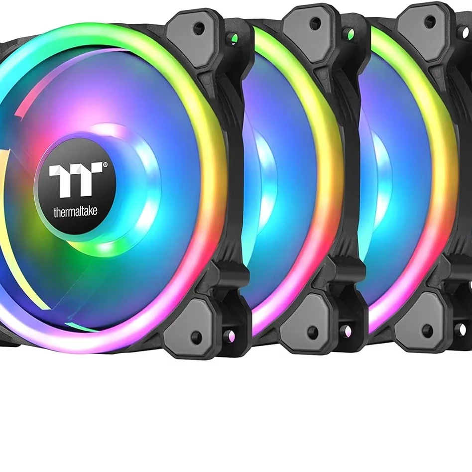 12 RGB 120mm LED RGB Illuminated Case Temperature Control  Software Enabled LED Radiator CPU Cooling Fan