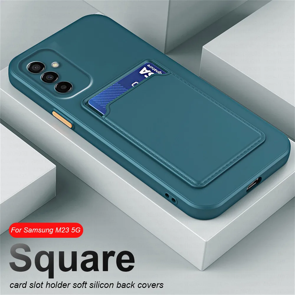 sumsung m23 Case Card Slot Holder Square Soft Silicone Shockproof Cover For Samsung Galaxy M23 m 23 23m 5G SM-M236B/DS Coques