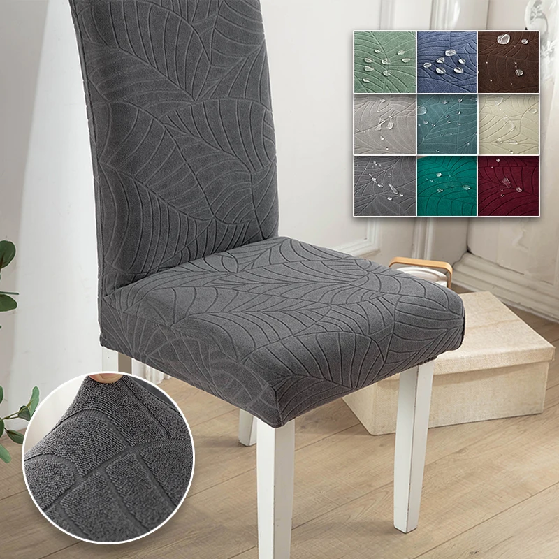 

Jacquard Elastic Chair Cover for Dining Room Wedding Banquet Water Repellent Chair Protector 1/2/4/6 Pieces Fitted Chair Cover