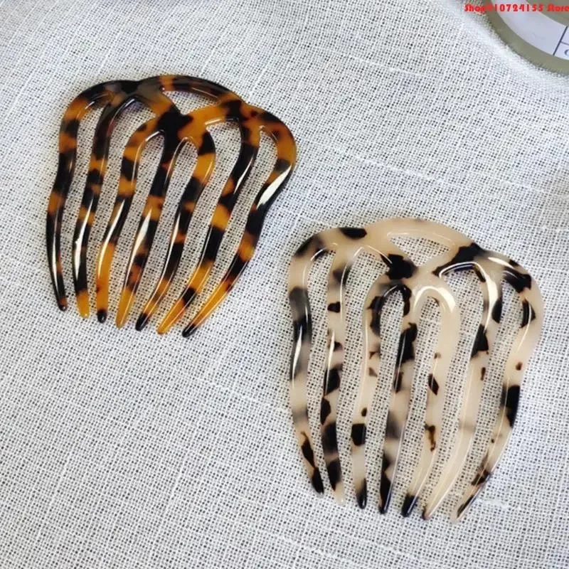 Minimalist French Twist 7 Teeth Hair Comb Hollow Out Acetate Vintage Tortoise Shell Large Anti Static Hairpin for Women