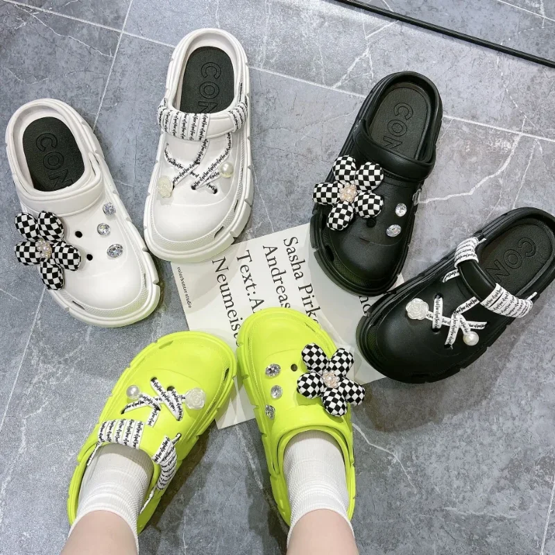 

Summer Women Sandals Cartoon Charms 5cm Wedges Platform Slippers Indoor Home Slides Female Outdoor Clogs Shoes Beach Sandals