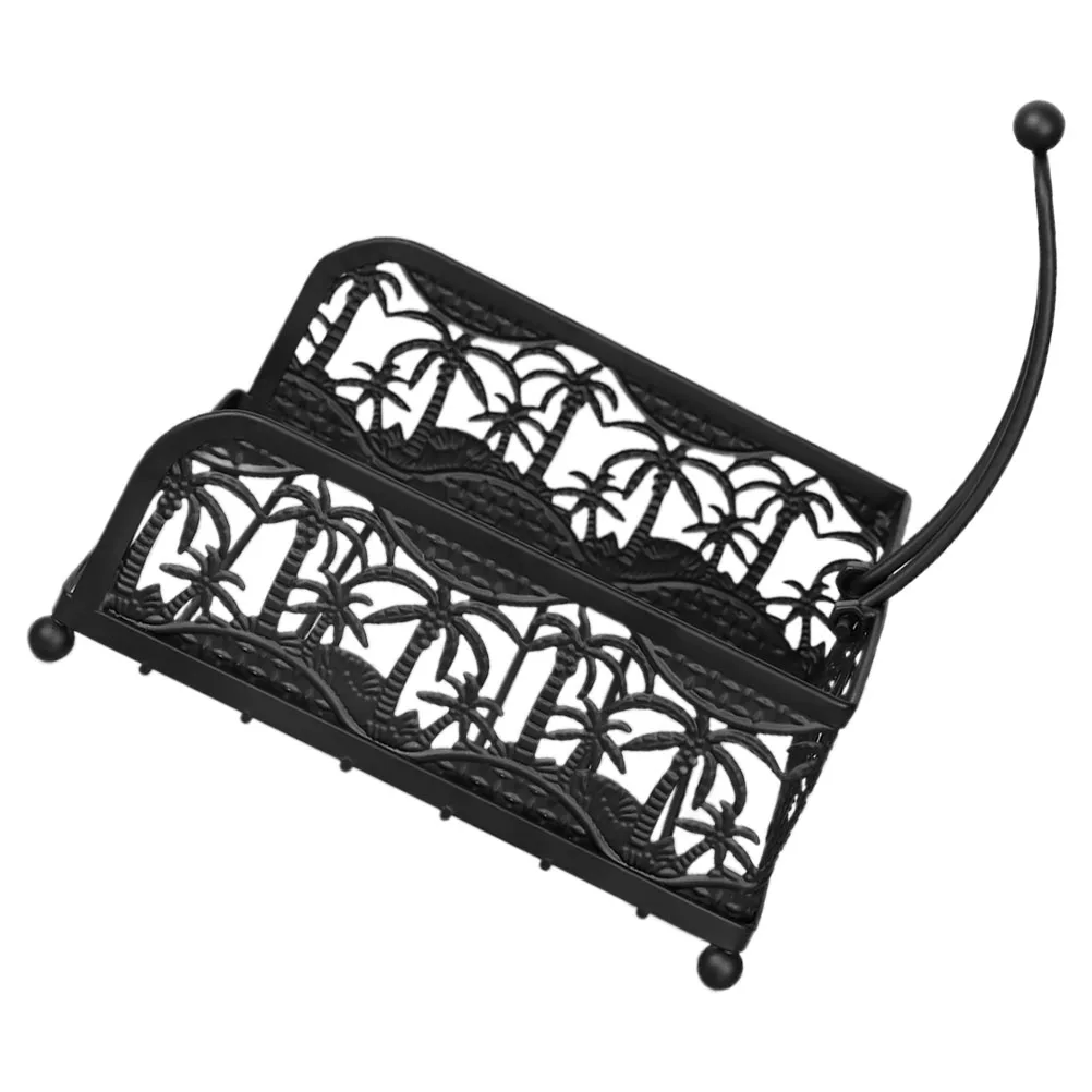 

Iron Napkin Black Wrought Iron Napkin Holder Paper Stand for Hotel Restaurant Table Decor Kitchen Bar Use