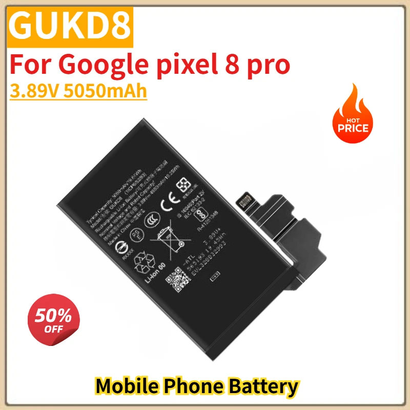 High Quality GUKD8 3.89V 5050mAh Battery For Google pixel 8 pro Brand New Replacement Battery