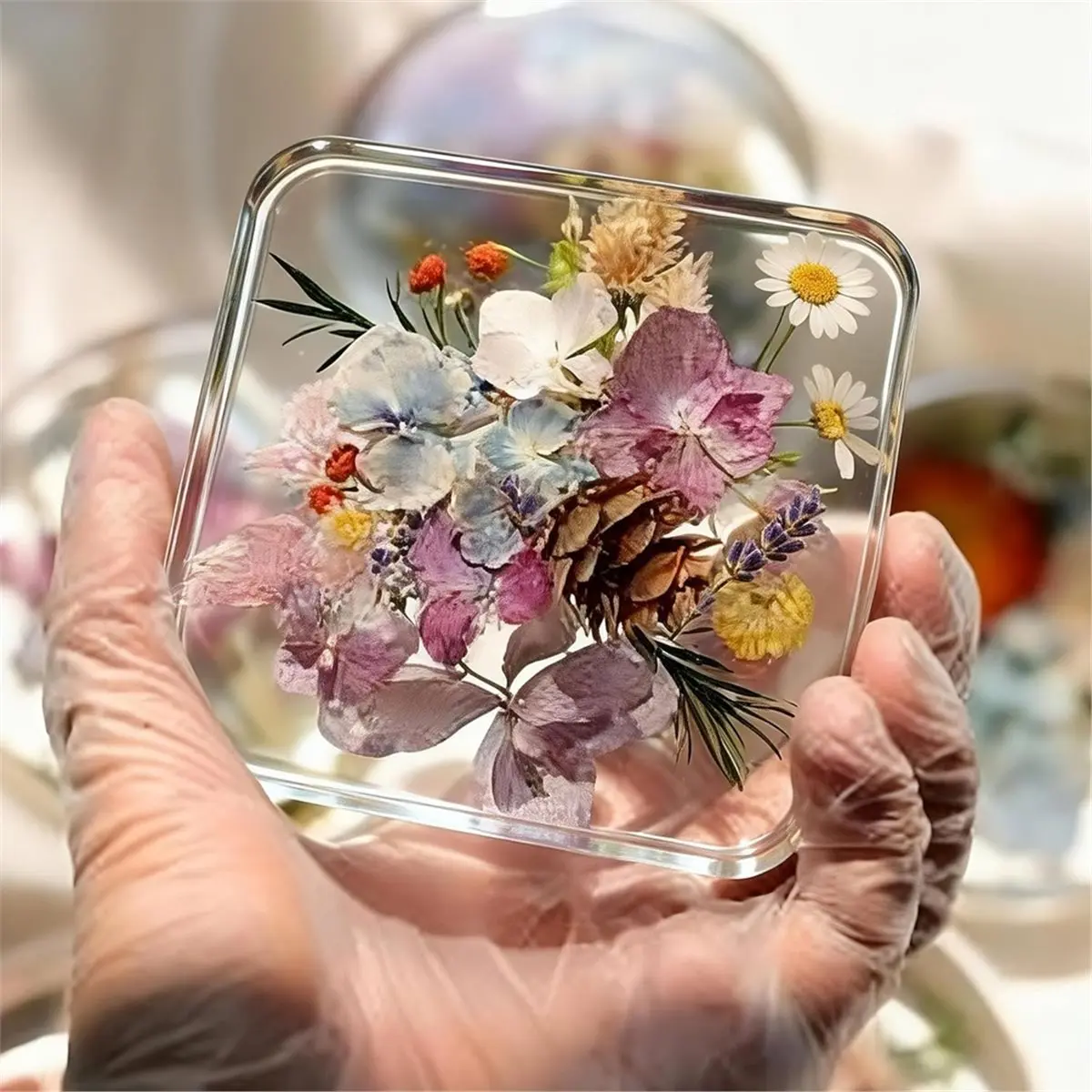 Coaster Resin Molds Silicone,4 Inches Round and Squares Coaster Silicone Molds for Resin,Coaster Epoxy Resin Molds