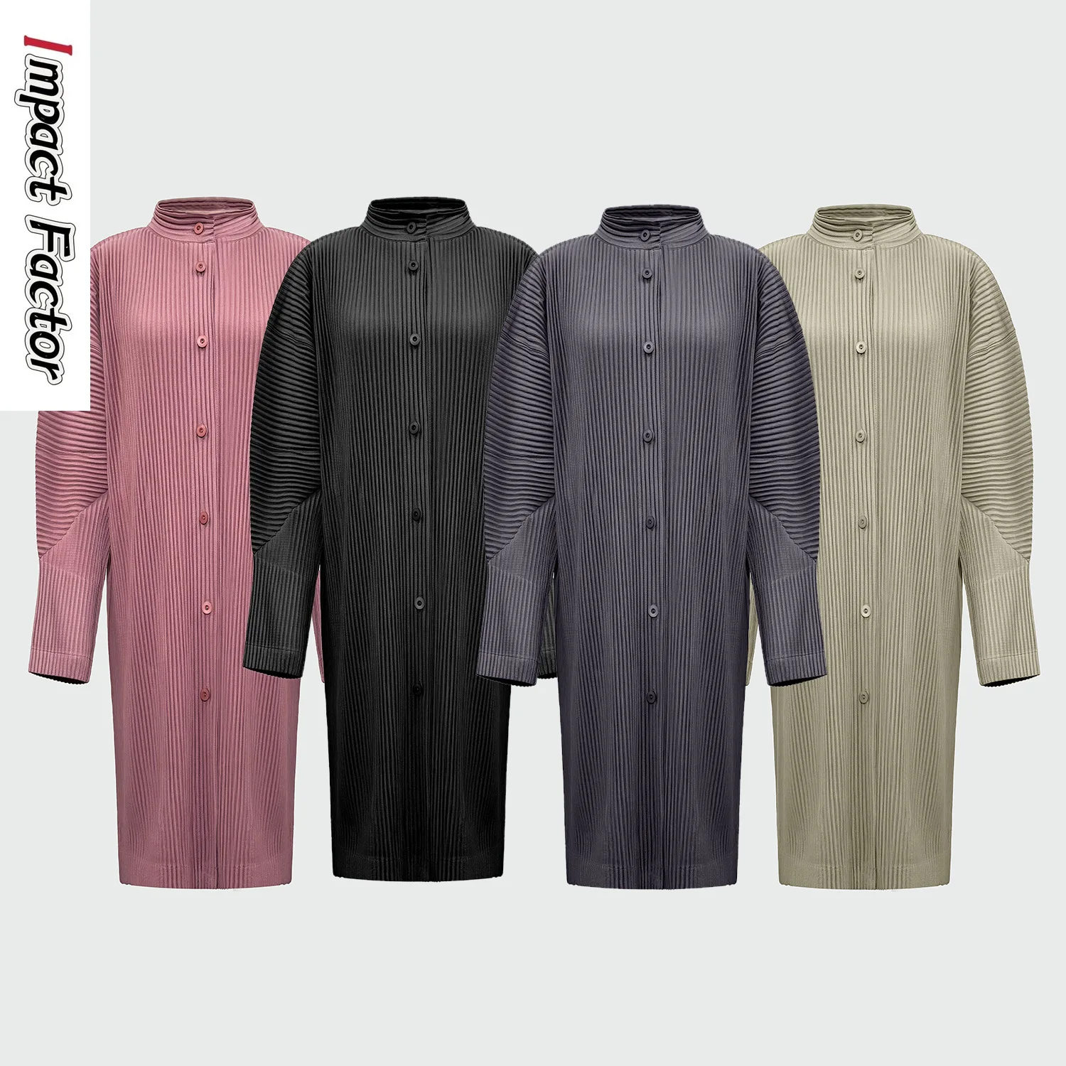 

Miyake повседневная пригородная одежда плиссированное женское осеннее новое однотонное универсальное плиссированное однобортное пальто женское