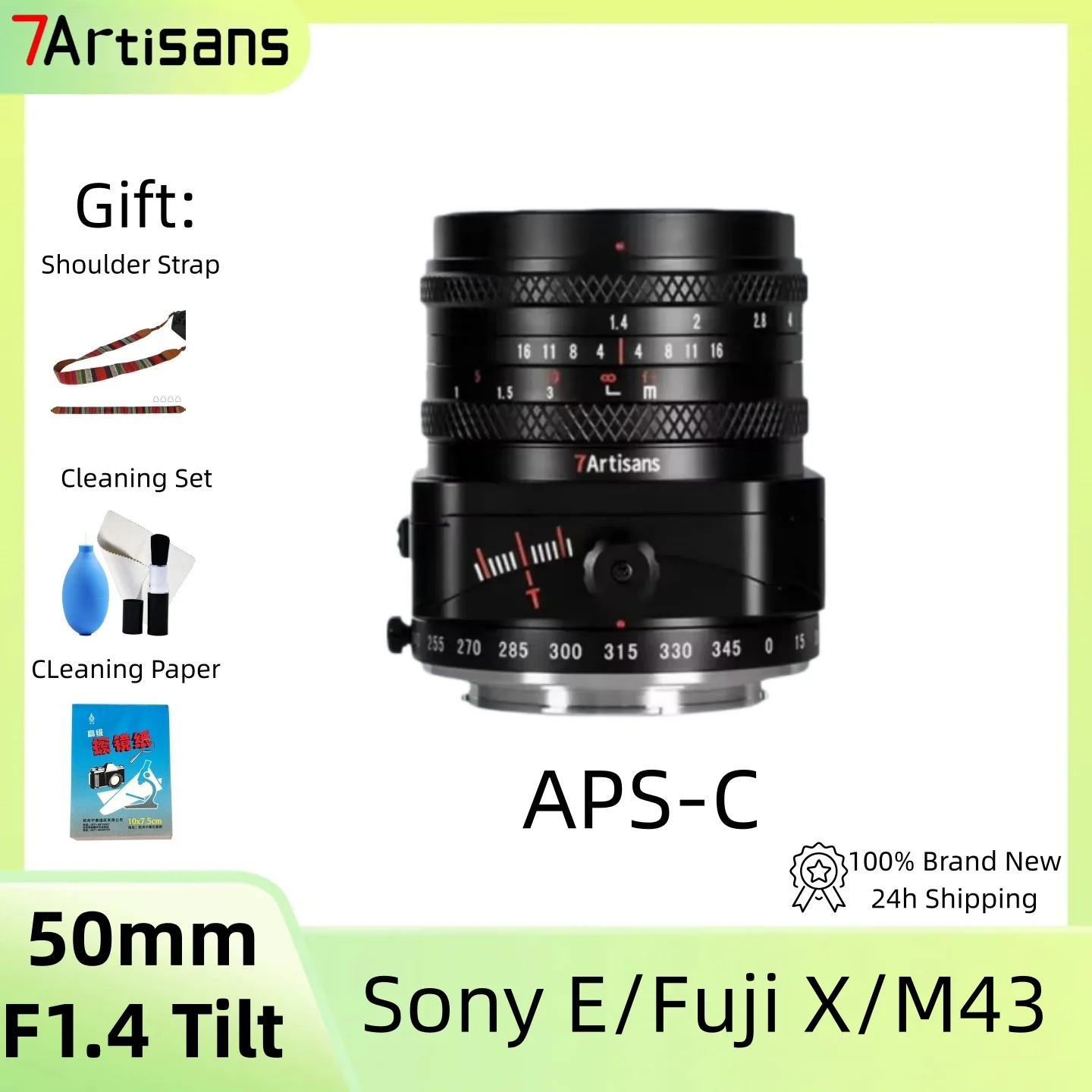 7artisans 50mm F1.4 Tilt Shift Perspecrive APS-C Lens for Sony E A6600 A6400 A73 A7MIV Fuji X XF XS10 XT10 XA7 XH1 M43 MFT Micro