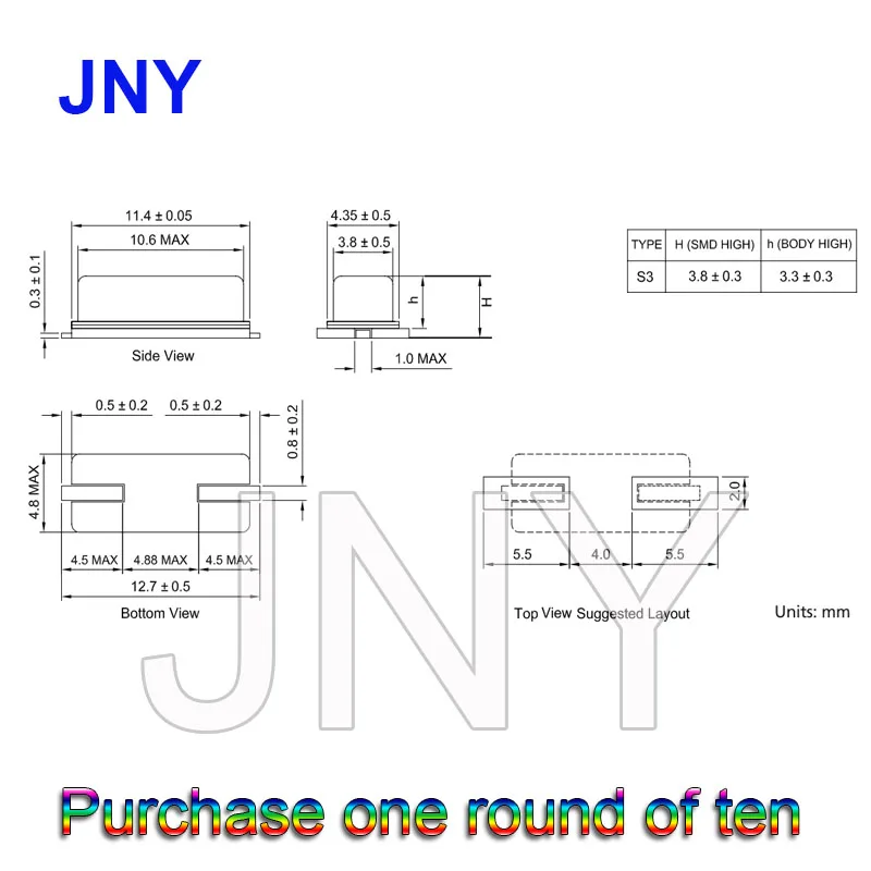 10PCS 21.47727MHz hot -selling 49smd patch two -foot crystal oscillator original high -precision