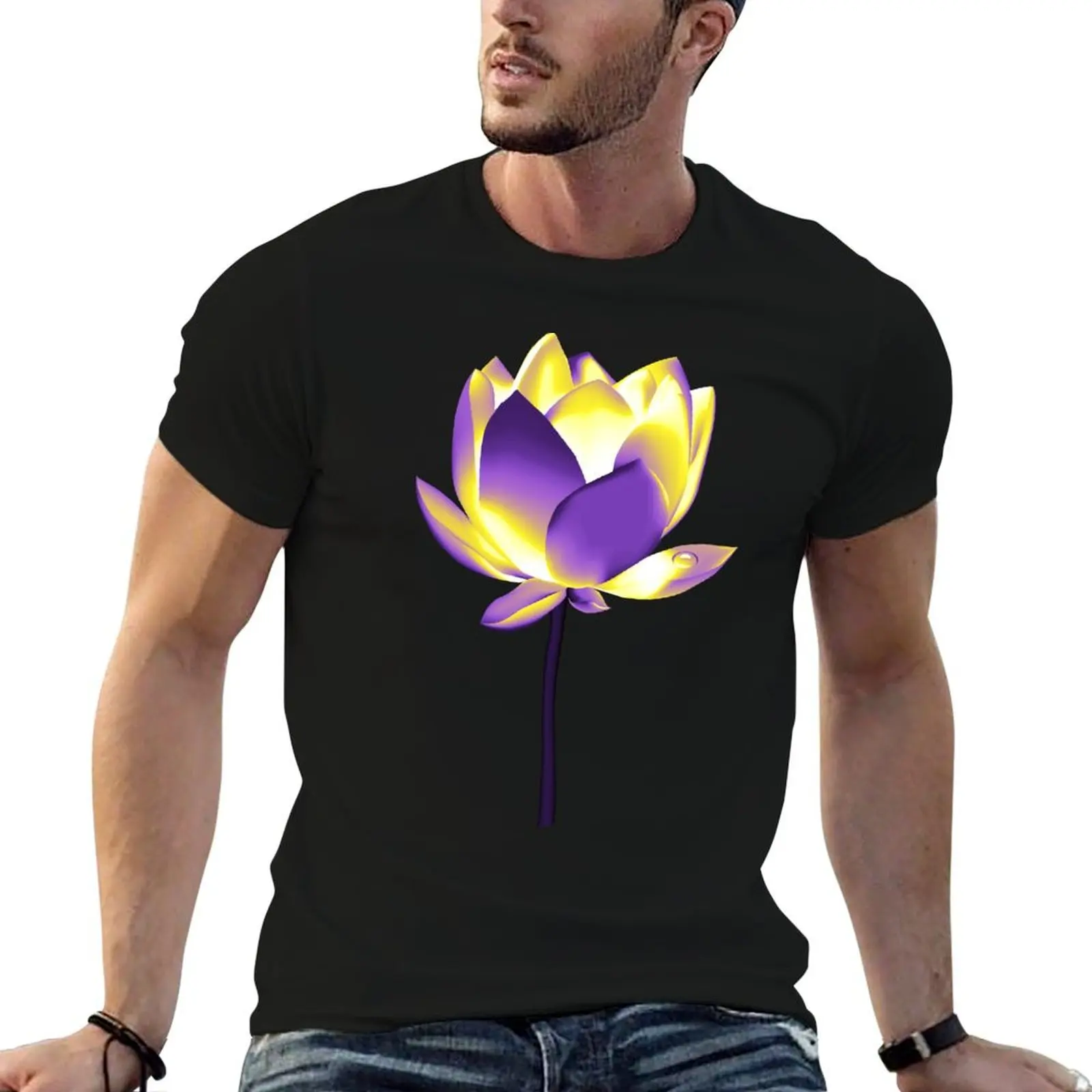 Nonbinary Pride Blooming Lotus T-Shirt plus size clothes cute tops tees t shirts for men pack