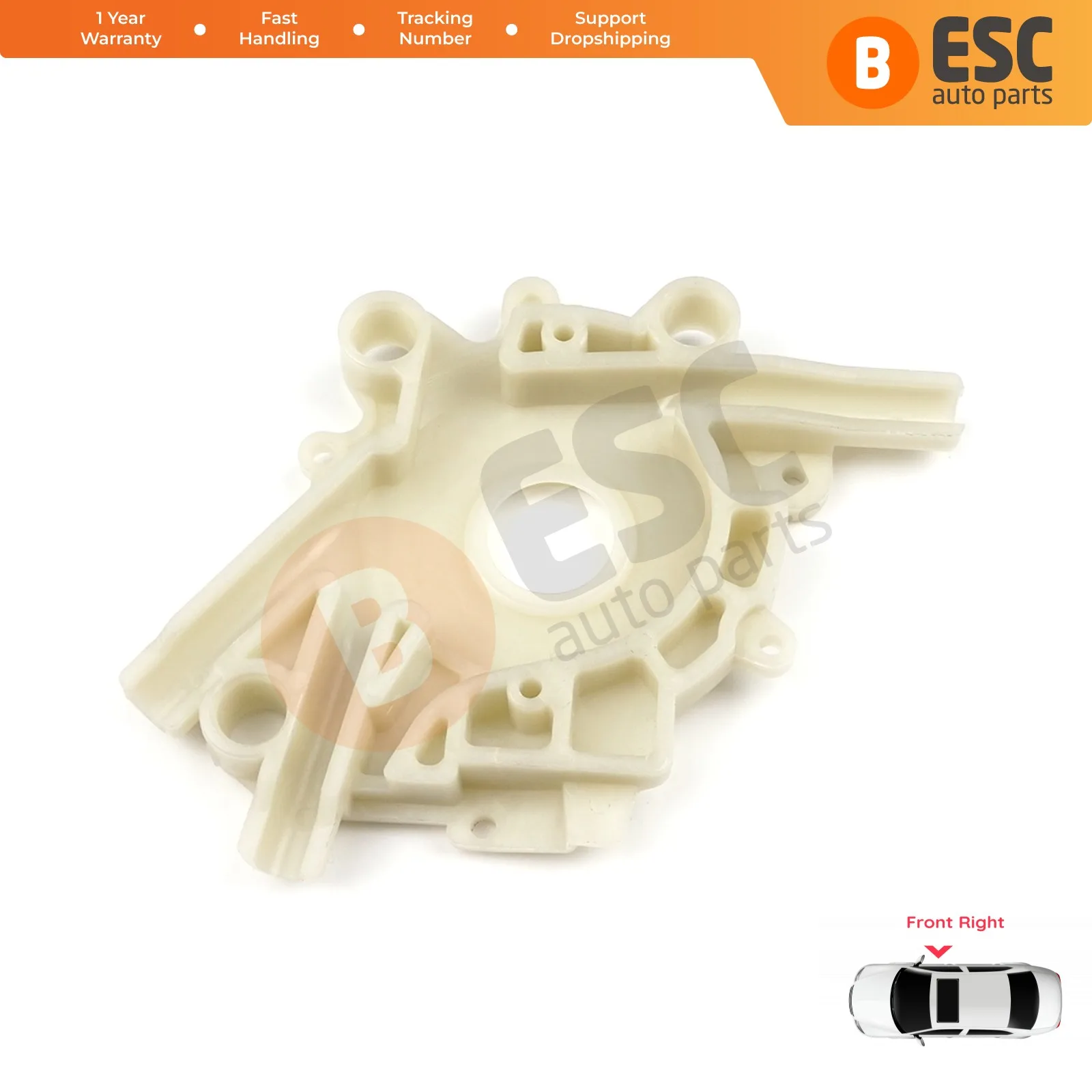 

ESC EWR1039 Window Regulator Motor House Cover Front Right for VW Golf 3 Polo HB Vento Land Rover Freelander Mercedes Axor Atego