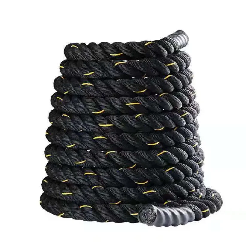 9m 12m 15m Black Nylon Workout Gym Climbing  Ropes Fitness Rope